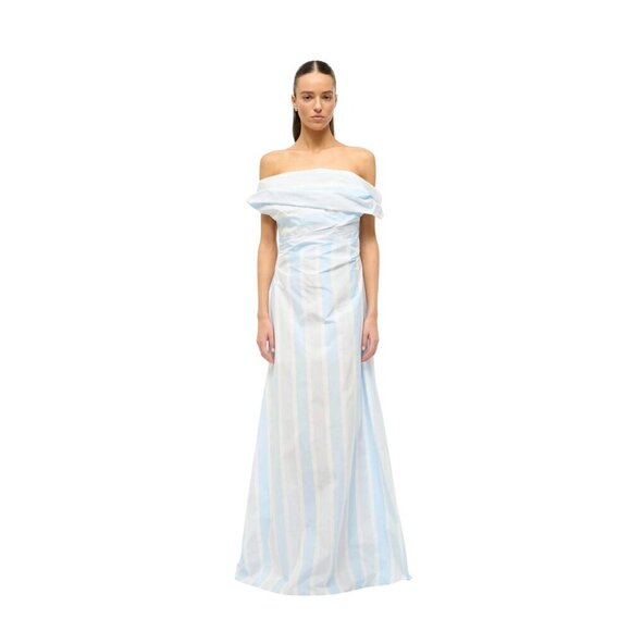 STAUD Lipari Adriatic Stripe Off-Shoulder Maxi Dress Size 6 - Picture 7 of 10